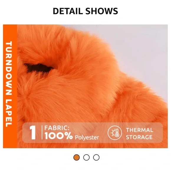 Women Fluffy Faux Fur Coat Cropped Puffer Jacket Winter Warm Fuzzy Teddy Jacket - Picture 7 of 8